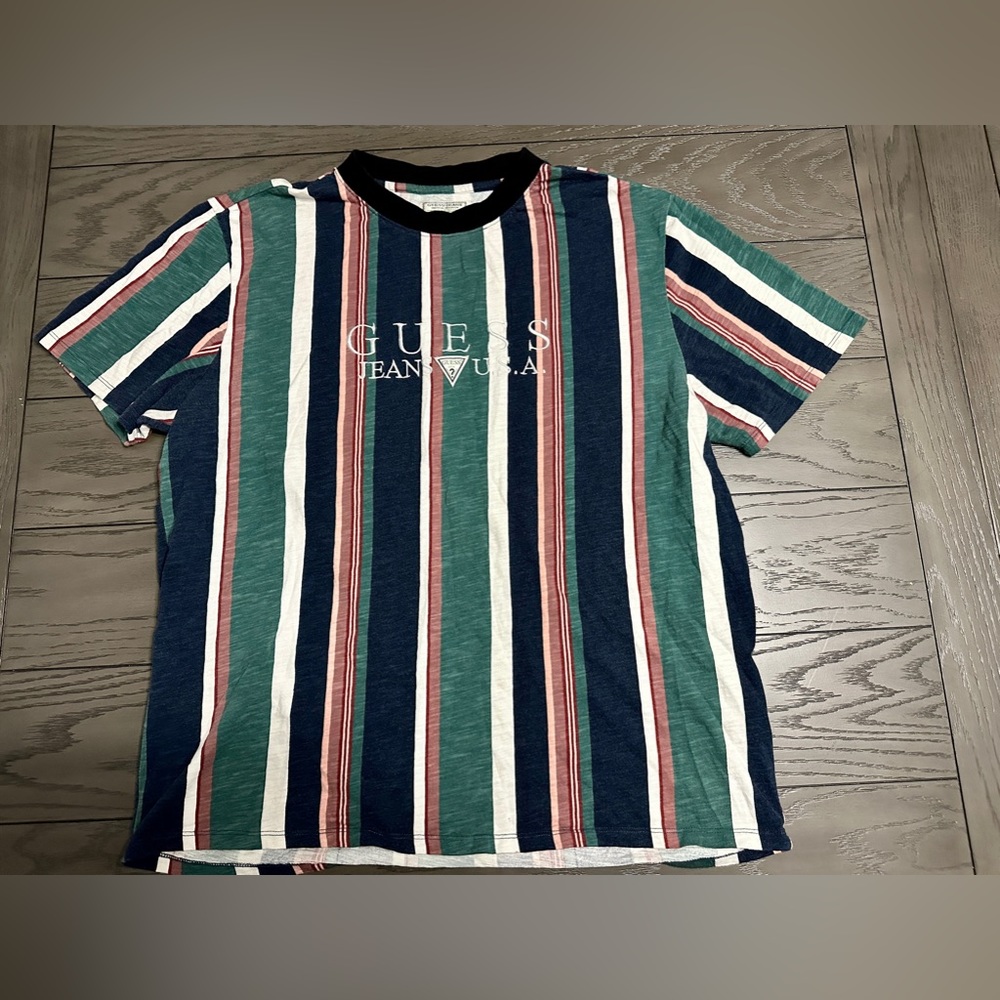 Vintage Guess Men's 90s Retro Multicolor Vertical Stripes